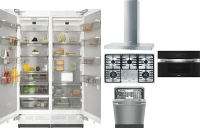 6 Piece Package Includes Refrigerator, Freezer, Cooktop, Wall Oven, Hood And Dishwasher