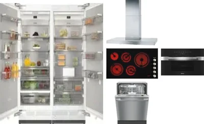 6 Piece Package Includes Refrigerator, Freezer, Cooktop, Wall Oven, Hood And Dishwasher
