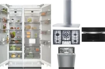 6 Piece Package Includes Refrigerator, Freezer, Cooktop, Wall Oven, Hood And Dishwasher