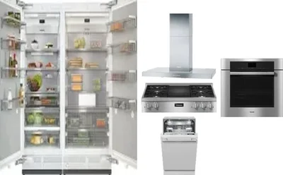6 Piece Package Includes Refrigerator, Freezer, Cooktop, Wall Oven, Hood And Dishwasher