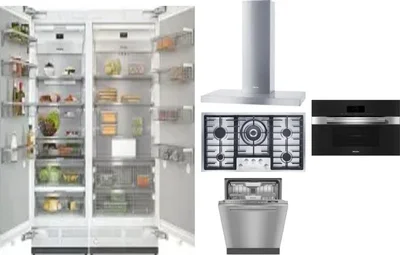 6 Piece Package Includes Refrigerator, Freezer, Cooktop, Wall Oven, Hood And Dishwasher