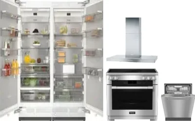 5 Piece Package Includes Refrigerator, Freezer, Range, Hood And Dishwasher