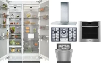 6 Piece Package Includes Refrigerator, Freezer, Cooktop, Wall Oven, Hood And Dishwasher