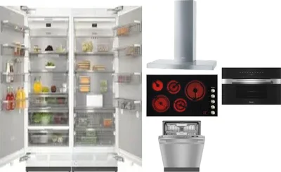 6 Piece Package Includes Refrigerator, Freezer, Cooktop, Wall Oven, Hood And Dishwasher