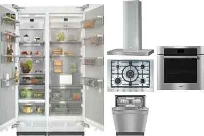 6 Piece Package Includes Refrigerator, Freezer, Cooktop, Wall Oven, Hood And Dishwasher