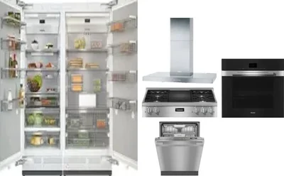 6 Piece Package Includes Refrigerator, Freezer, Cooktop, Wall Oven, Hood And Dishwasher