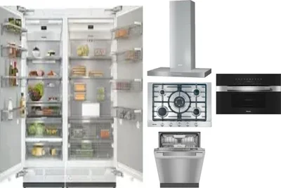 6 Piece Package Includes Refrigerator, Freezer, Cooktop, Wall Oven, Hood And Dishwasher