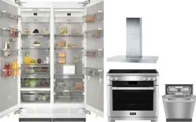 5 Piece Package Includes Refrigerator, Freezer, Range, Hood And Dishwasher