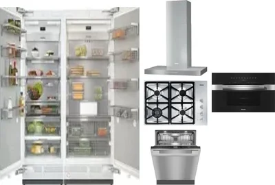 6 Piece Package Includes Refrigerator, Freezer, Cooktop, Wall Oven, Hood And Dishwasher