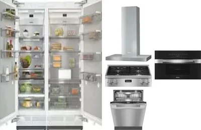 6 Piece Package Includes Refrigerator, Freezer, Cooktop, Wall Oven, Hood And Dishwasher