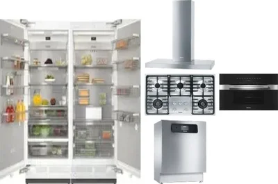 6 Piece Package Includes Refrigerator, Freezer, Cooktop, Wall Oven, Hood And Dishwasher