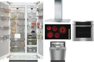 6 Piece Package Includes Refrigerator, Freezer, Cooktop, Wall Oven, Hood And Dishwasher