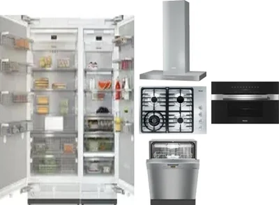 6 Piece Package Includes Refrigerator, Freezer, Cooktop, Wall Oven, Hood And Dishwasher