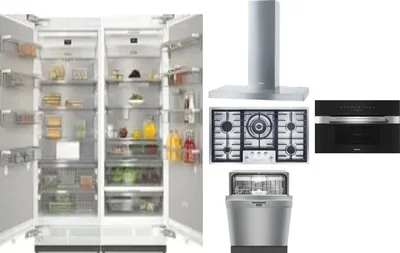 6 Piece Package Includes Refrigerator, Freezer, Cooktop, Wall Oven, Hood And Dishwasher