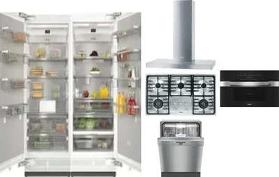 6 Piece Package Includes Refrigerator, Freezer, Cooktop, Wall Oven, Hood And Dishwasher