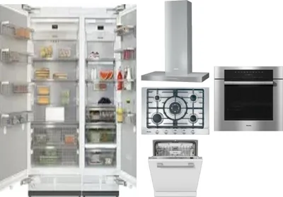 6 Piece Package Includes Refrigerator, Freezer, Cooktop, Wall Oven, Hood And Dishwasher