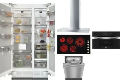 6 Piece Package Includes Refrigerator, Freezer, Cooktop, Wall Oven, Hood And Dishwasher