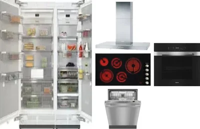 6 Piece Package Includes Refrigerator, Freezer, Cooktop, Wall Oven, Hood And Dishwasher