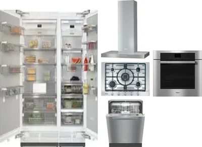 6 Piece Package Includes Refrigerator, Freezer, Cooktop, Wall Oven, Hood And Dishwasher