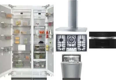 6 Piece Package Includes Refrigerator, Freezer, Cooktop, Wall Oven, Hood And Dishwasher
