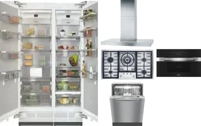 6 Piece Package Includes Refrigerator, Freezer, Cooktop, Wall Oven, Hood And Dishwasher
