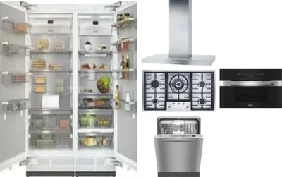 6 Piece Package Includes Refrigerator, Freezer, Cooktop, Wall Oven, Hood And Dishwasher