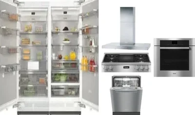6 Piece Package Includes Refrigerator, Freezer, Cooktop, Wall Oven, Hood And Dishwasher