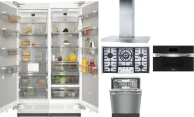 6 Piece Package Includes Refrigerator, Freezer, Cooktop, Wall Oven, Hood And Dishwasher