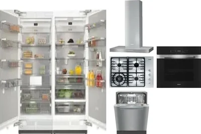 6 Piece Package Includes Refrigerator, Freezer, Cooktop, Wall Oven, Hood And Dishwasher