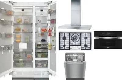 6 Piece Package Includes Refrigerator, Freezer, Cooktop, Wall Oven, Hood And Dishwasher