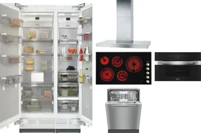6 Piece Package Includes Refrigerator, Freezer, Cooktop, Wall Oven, Hood And Dishwasher