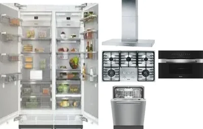 6 Piece Package Includes Refrigerator, Freezer, Cooktop, Wall Oven, Hood And Dishwasher