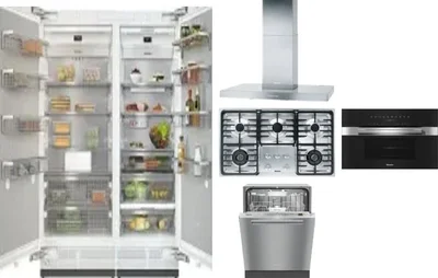 6 Piece Package Includes Refrigerator, Freezer, Cooktop, Wall Oven, Hood And Dishwasher