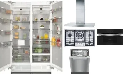 6 Piece Package Includes Refrigerator, Freezer, Cooktop, Wall Oven, Hood And Dishwasher