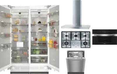 6 Piece Package Includes Refrigerator, Freezer, Cooktop, Wall Oven, Hood And Dishwasher