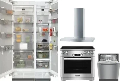 5 Piece Package Includes Refrigerator, Freezer, Range, Hood And Dishwasher