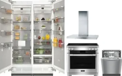 5 Piece Package Includes Refrigerator, Freezer, Range, Hood And Dishwasher