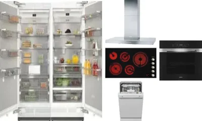 6 Piece Package Includes Refrigerator, Freezer, Cooktop, Wall Oven, Hood And Dishwasher