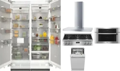 6 Piece Package Includes Refrigerator, Freezer, Cooktop, Wall Oven, Hood And Dishwasher