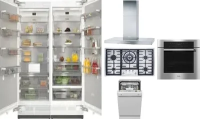 6 Piece Package Includes Refrigerator, Freezer, Cooktop, Wall Oven, Hood And Dishwasher