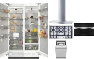 6 Piece Package Includes Refrigerator, Freezer, Cooktop, Wall Oven, Hood And Dishwasher