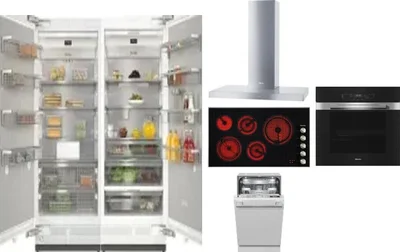 6 Piece Package Includes Refrigerator, Freezer, Cooktop, Wall Oven, Hood And Dishwasher