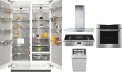 6 Piece Package Includes Refrigerator, Freezer, Cooktop, Wall Oven, Hood And Dishwasher