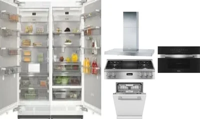 6 Piece Package Includes Refrigerator, Freezer, Cooktop, Wall Oven, Hood And Dishwasher