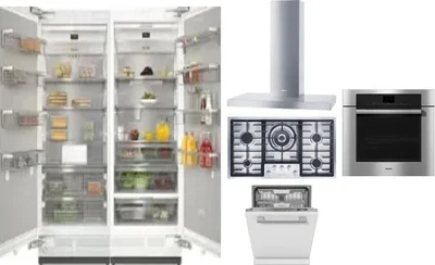 6 Piece Package Includes Refrigerator, Freezer, Cooktop, Wall Oven, Hood And Dishwasher