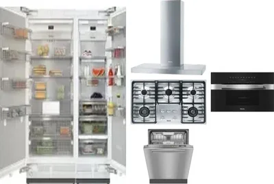 6 Piece Package Includes Refrigerator, Freezer, Cooktop, Wall Oven, Hood And Dishwasher