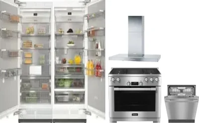 5 Piece Package Includes Refrigerator, Freezer, Range, Hood And Dishwasher