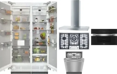 6 Piece Package Includes Refrigerator, Freezer, Cooktop, Wall Oven, Hood And Dishwasher
