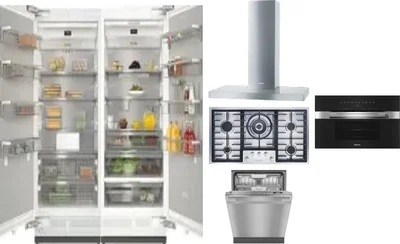 6 Piece Package Includes Refrigerator, Freezer, Cooktop, Wall Oven, Hood And Dishwasher