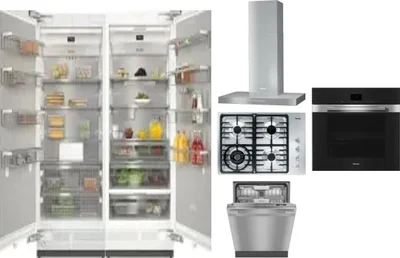 6 Piece Package Includes Refrigerator, Freezer, Cooktop, Wall Oven, Hood And Dishwasher